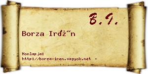 Borza Irén névjegykártya